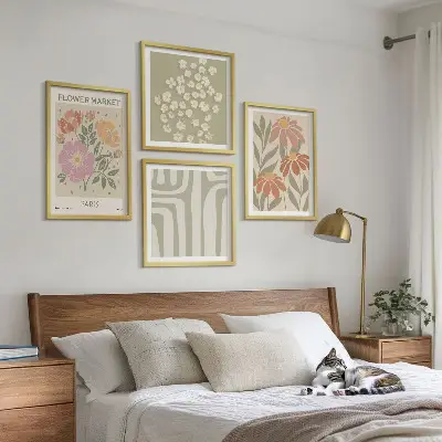 Dekorativní sada obrazů s botanickými motivy v pařížském minimalismu