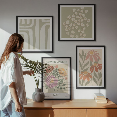 Dekorativní sada obrazů Botanické motivy Pařížský minimalismus