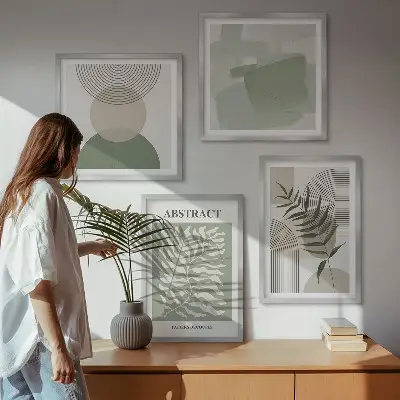 Botanické boho abstrakce moderní sada obrazů