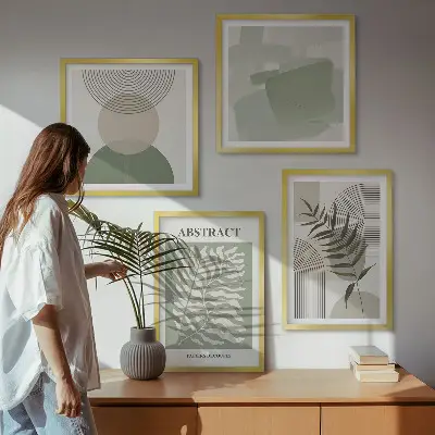 Botanické boho abstrakce moderní sada obrazů