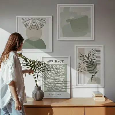 Botanické boho abstrakce moderní sada obrazů