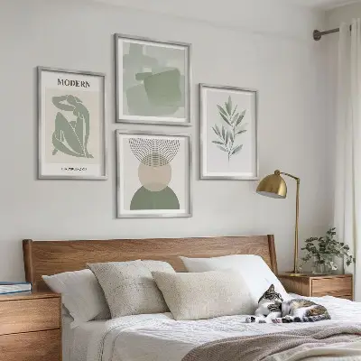 Moderní sada obrazů stylová abstraktní grafika rostlin