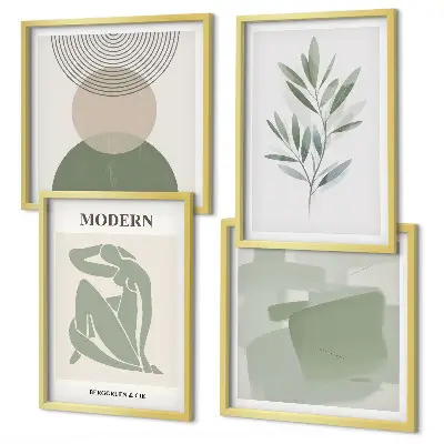 Moderní sada obrazů stylová abstraktní grafika rostlin