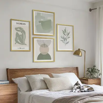 Moderní sada obrazů stylová abstraktní grafika rostlin
