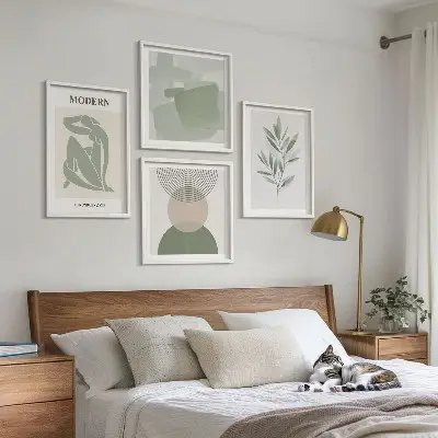 Moderní sada obrazů stylová abstraktní grafika rostlin