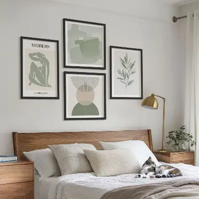 Moderní sada obrazů stylová abstraktní grafika rostlin