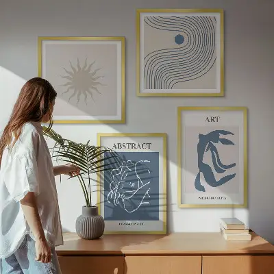 Moderní sada obrazů stylové abstraktní vzory ve stylu Matisse
