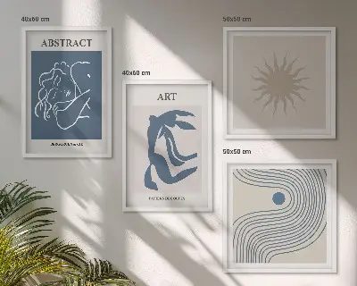 Moderní sada obrazů stylové abstraktní vzory ve stylu Matisse