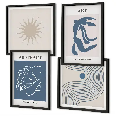 Moderní sada obrazů stylové abstraktní vzory ve stylu Matisse