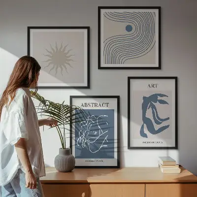 Moderní sada obrazů stylové abstraktní vzory ve stylu Matisse