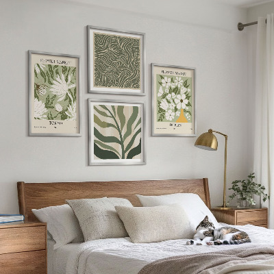 Moderní sada obrazů Boho dekorace s rostlinnými vzory