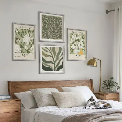 Sada obrazů s rostlinnými vzory v boho stylu