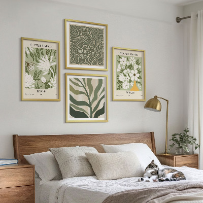 Moderní sada obrazů Boho dekorace s rostlinnými vzory