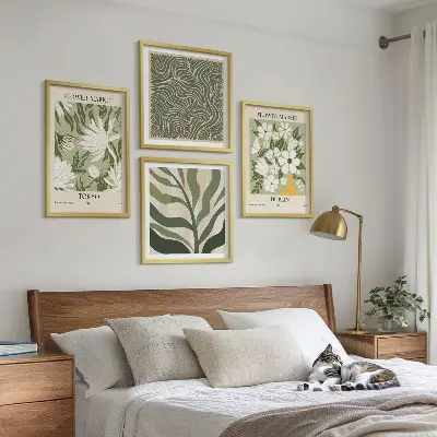 Sada obrazů s rostlinnými vzory v boho stylu