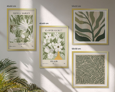 Moderní sada obrazů Boho dekorace s rostlinnými vzory