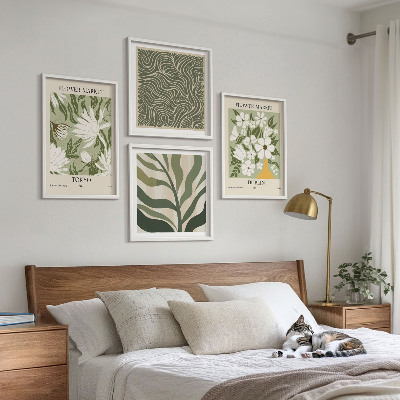 Moderní sada obrazů Boho dekorace s rostlinnými vzory