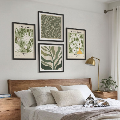 Moderní sada obrazů Boho dekorace s rostlinnými vzory