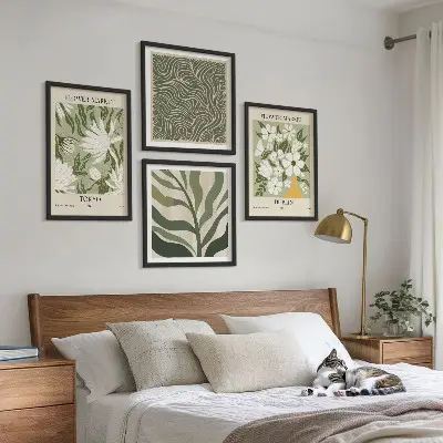 Sada obrazů s rostlinnými vzory v boho stylu