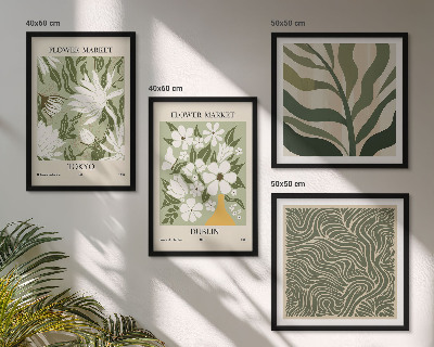 Moderní sada obrazů Boho dekorace s rostlinnými vzory
