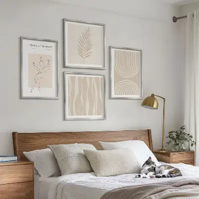 Dekorativní sada obrazů v abstraktním boho stylu