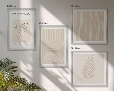 Dekorativní sada obrazů v abstraktním boho stylu
