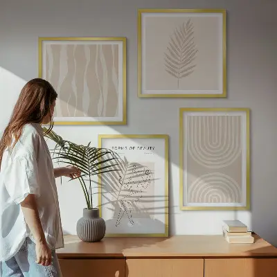 Dekorativní sada obrazů v abstraktním boho stylu