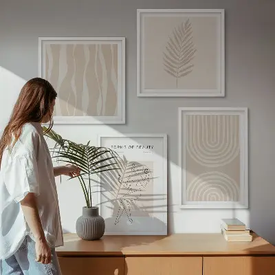 Dekorativní sada obrazů v abstraktním boho stylu
