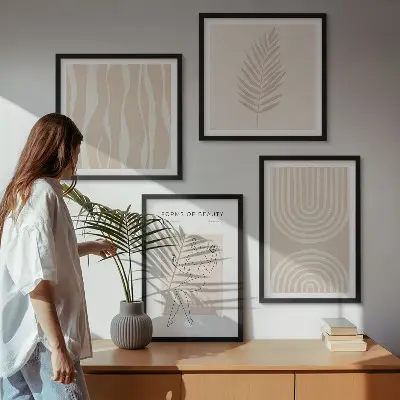Dekorativní sada obrazů v abstraktním boho stylu