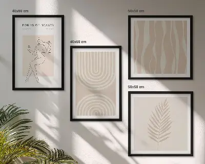Dekorativní sada obrazů v abstraktním boho stylu