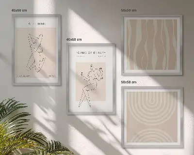Moderní sada obrazů kolekce minimalistických forem