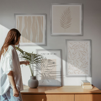 Dekorativní sada obrazů Minimalistické rostlinné motivy