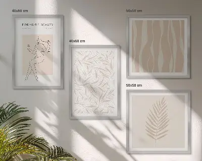 Dekorativní sada obrazů s minimalistickými rostlinnými motivy