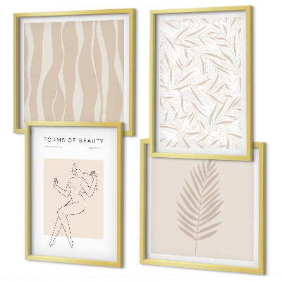 Dekorativní sada obrazů Minimalistické rostlinné motivy