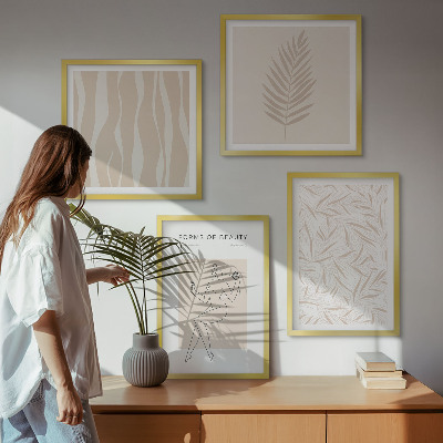 Dekorativní sada obrazů Minimalistické rostlinné motivy