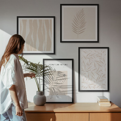 Dekorativní sada obrazů Minimalistické rostlinné motivy