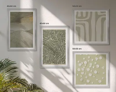 Dekorativní sada obrazů s abstraktními boho vzory