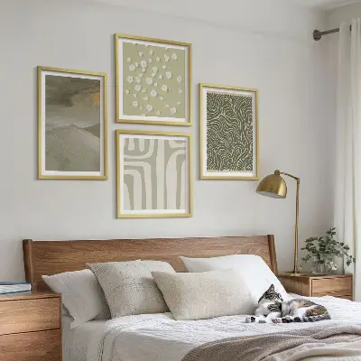 Dekorativní sada obrazů s abstraktními boho vzory
