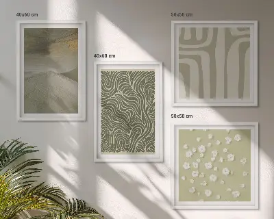 Dekorativní sada obrazů s abstraktními boho vzory