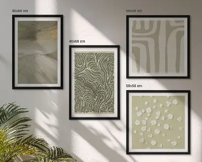 Dekorativní sada obrazů s abstraktními boho vzory