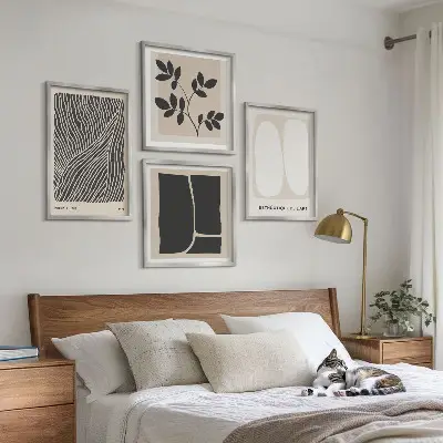 Sada obrazů s rostlinnými motivy minimalistické provedení