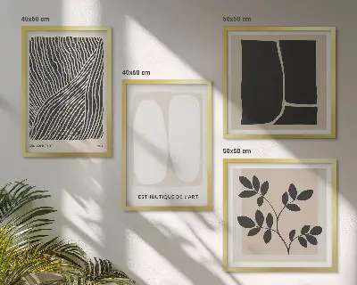 Sada obrazů s rostlinnými motivy minimalistické provedení