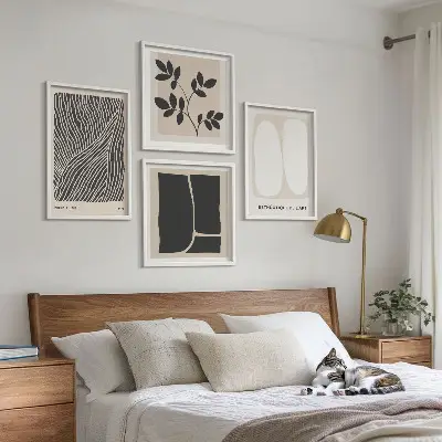Sada obrazů s rostlinnými motivy minimalistické provedení
