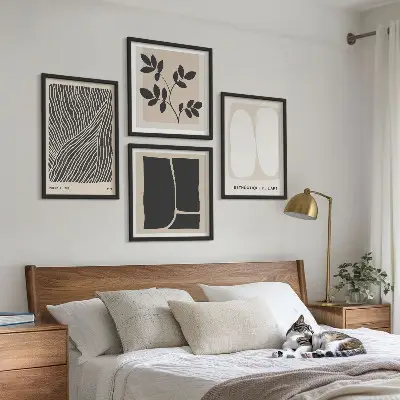 Sada obrazů s rostlinnými motivy minimalistické provedení