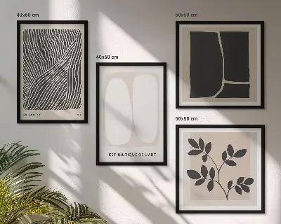 Sada obrazů s rostlinnými motivy minimalistické provedení