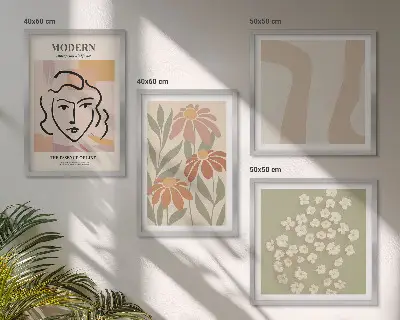 Moderní sada obrazů abstraktní žena