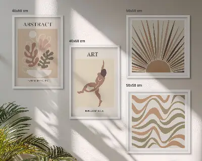 Sada moderních obrazů bohémské abstraktní vzory ve stylu Matisse