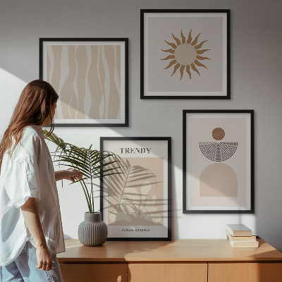 Moderní sada obrazů Stylové abstraktní béžové odstíny
