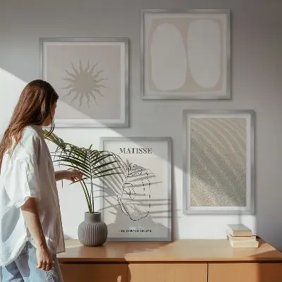 Sada obrazů Moderní minimalistické písečné vlny