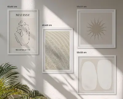 Sada obrazů Moderní minimalistické písečné vlny