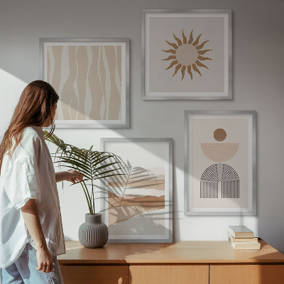 Dekorativní sada obrazů Abstraktní geometrie krajiny přírody